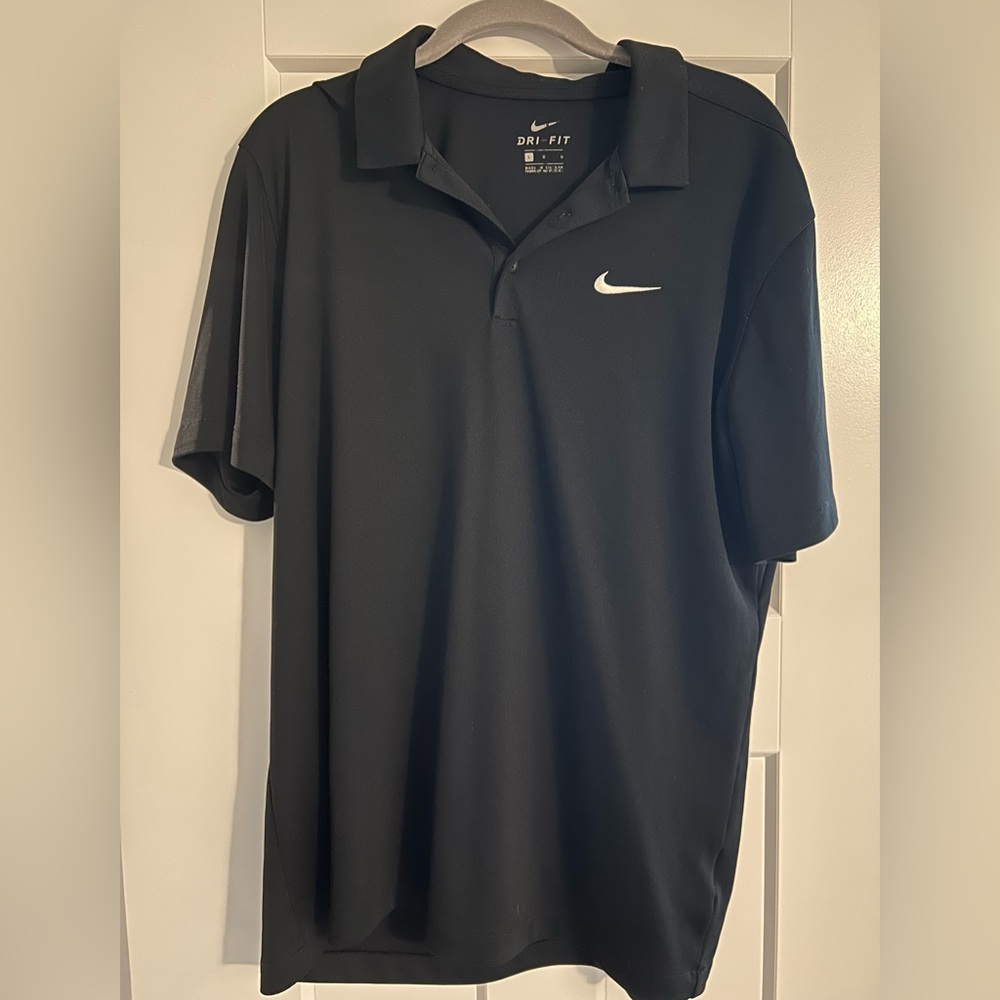 Black Nike dri fit golf shirt polo